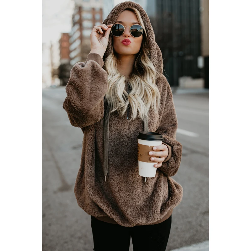 

Wholesale Women Pullover Sweatshirt Warm Furry Pullover Hoodie, N/a