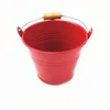 Red Metal Pail and Buckets With Wooden Handle For Party Favor