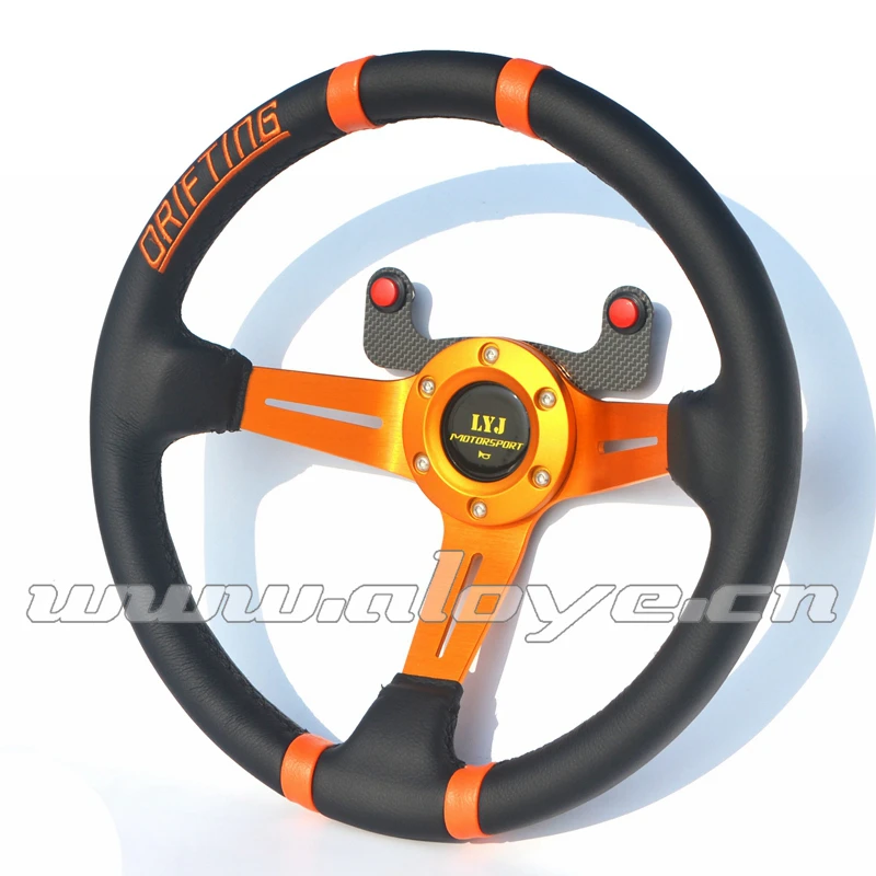Gold Drifting Car Steering Wheel With Carbon Fiber Steering Wheel