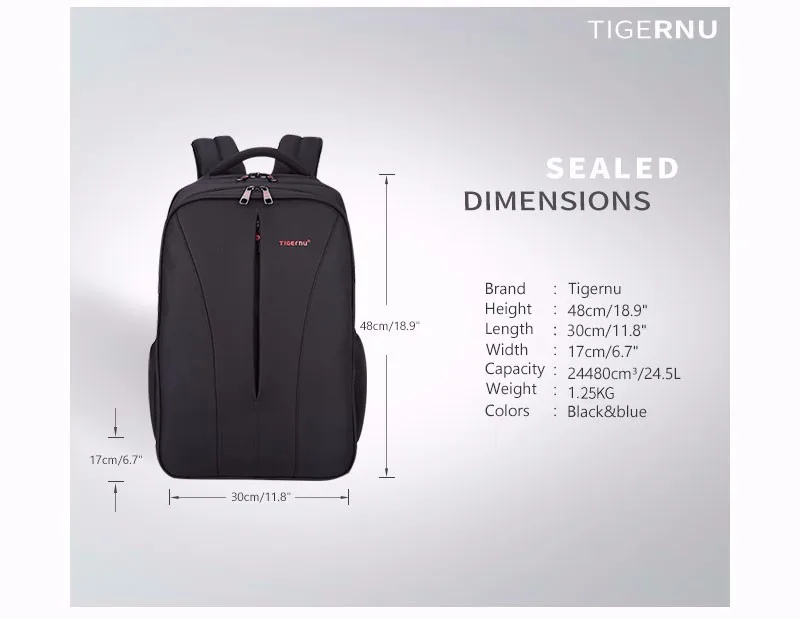 2017 Tigernu New waterproof usb charge 15.6inch laptop backpack men backpacks for teenage girls travel backpack bag for women