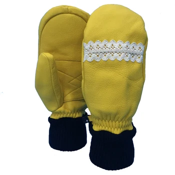 yellow ski mittens