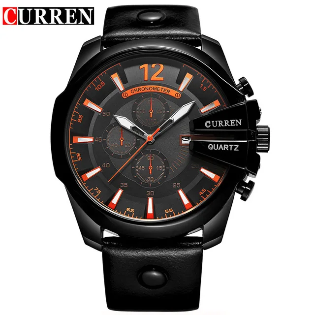 

CURREN 8176 Top Luxury Fashion Men Business Golden Watches Casual Calendar Sports Watch For Male Analog Chronometer Quartz watch, 7 colors for choice