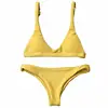 Custom Logo Yellow Fashion Show Brazilian String Thong Young Girls Swimwear Bathing Suits Sexy Women Bikini Set