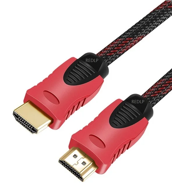 High Speed Braided  Cable Male to Male 24K Gold plated compatible with HDMI
