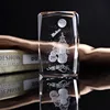3D Laser Crystal Engraving Rose Cube for Wedding Souvenirs