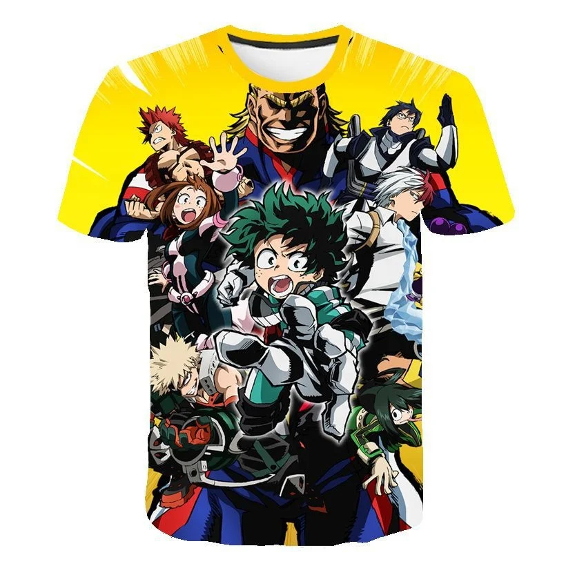 

Top sale 3d printed t shirt My Hero Academia wholesale stock no moq 3d t shirt in print My Hero Academia, All colors from pantone