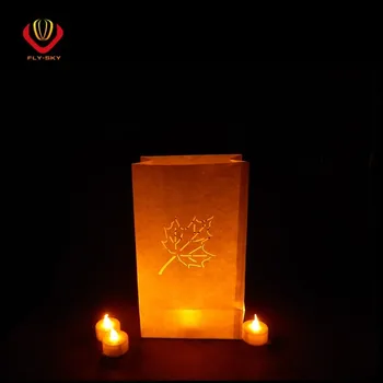 Fire Resistant Maple Leaf Candle Bag For Wedding Decoration White Fire Resistant Maple Leaf Candle Bag For Wedding Decoration White Color