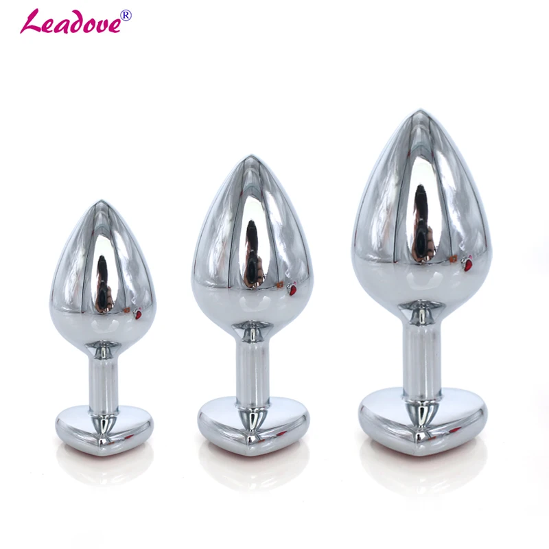 Heart Shaped Stainless Steel Crystal Jewelry Anal Plug With S M L Size