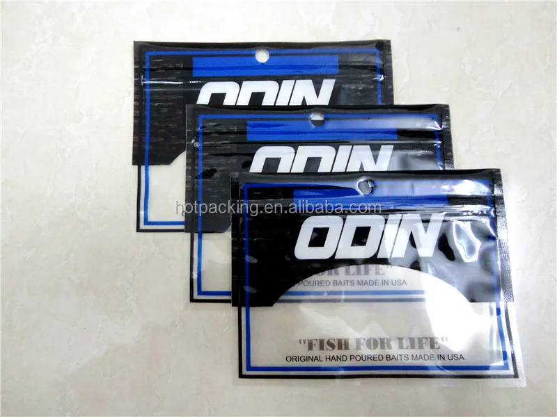 Resealable Soft Plastic Fishing Bait Bags Custom Print / Ziplock Transparent Food Grade Mylar ...