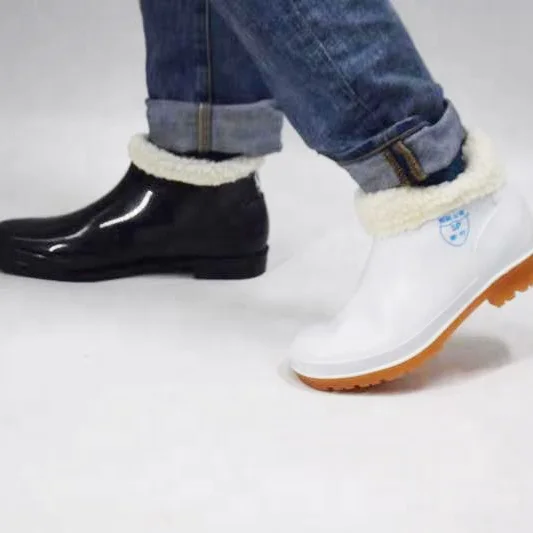 

Winter Cold Waterproof Plush Rain Boots Cotton Shoes Rubber PVC Ankle & Bootie Shichiku Protection,shichiku Protection White Pu