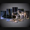 5 Pcs set Framed HD Printed Two Wolf Animal Picture Canvas Copy Of Wall Canvas Decoration Canvas Poster Painting Decorative Pic