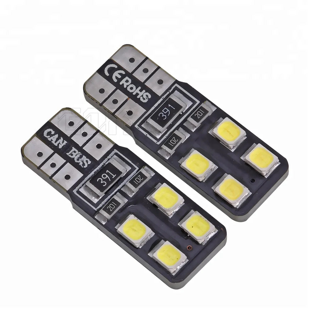 

T10 LED W5W Canbus Lights 194 8smd 2835 LED Bulbs Car Error Free LED Lights Parking Car side light Clearance Lamp 12V, White