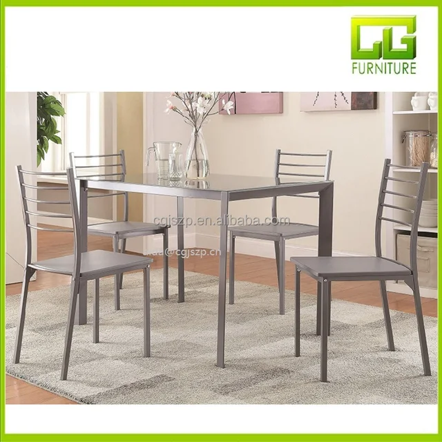 5 piece <strong>glass</strong> top dining table and chair dinette set