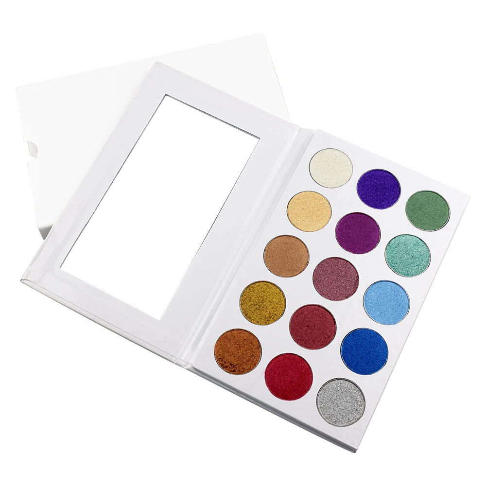 

Private label 15 color shimmer eye shadow palette Makeup Eyeshadow Palette with Mirror No Logo
