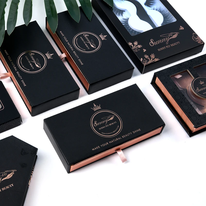 

Private label false lash round box attractive paper 3d mink eyelashes, Natural black