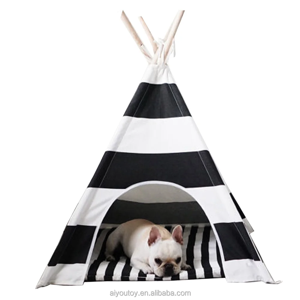 

Aiyou hot selling white and black new design Pet Teepee Dog(Puppy) & Cat Bed - Portable Pet Tents Houses for Dog(Puppy) pet bed