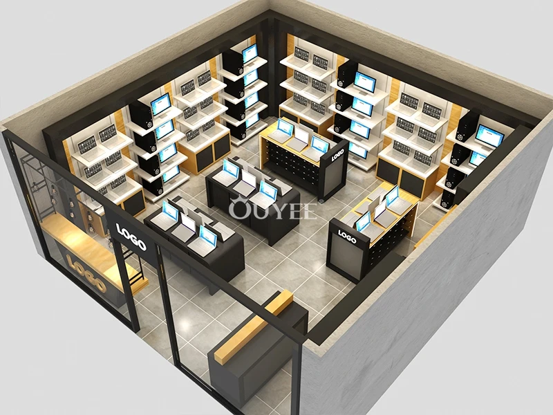 Custom Fashion Retail Modern Computer Shop Design/laptop Store Display