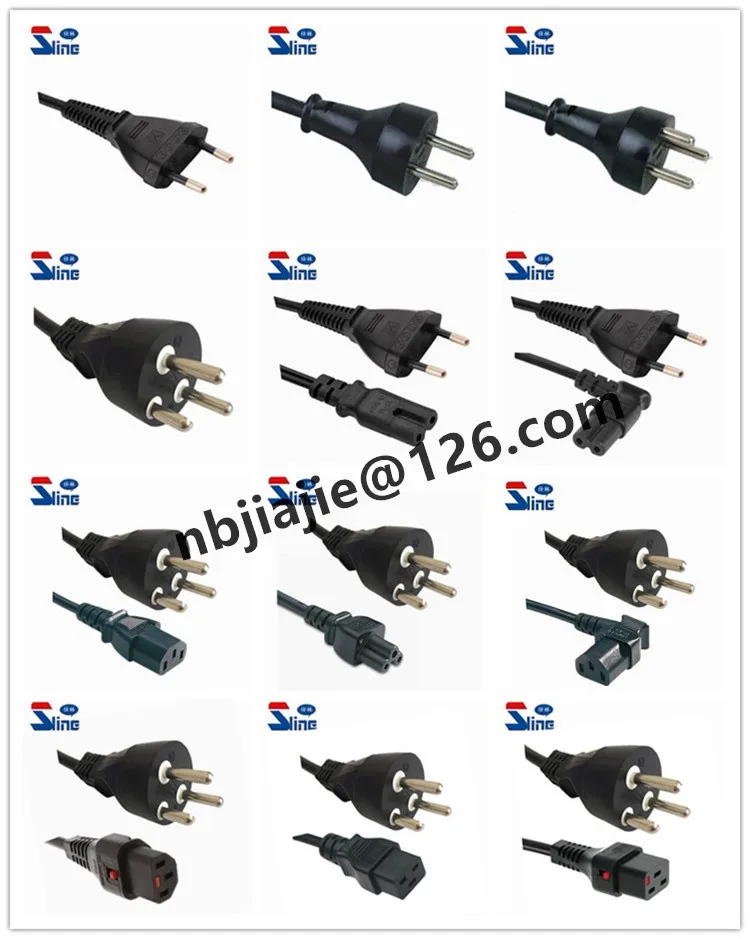 Denmark 3 Pin Plug To Female Socket Power Extension Cord Cable With