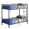Modern metal pipe heavy duty twins bunk bed steel double decker bed with locker for college
