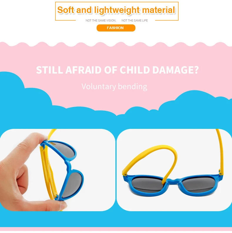 Trendy Style TR90 Cute Kids Baby Polarized Children TAC Shades Sunglasses