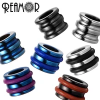 

REAMOR Metal Beads 316l Stainless steel 6mm Hole Multi-ring Round Spacer Charm Beads for Bracelet Jewelry Making DIY Wholesale