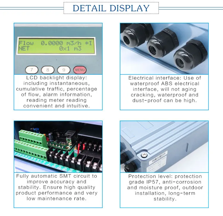 Manufacturers Of Ultrasonic Flowmeters Liquid Chemical Industry Wall Mount Ultrasonic Flow Meter With CE Certificate