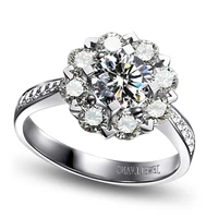 

white gold plated solid 925 sterling silver top quality carat simulate diamond ring for mother's day gift by Moyu