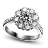 white gold plated solid 925 sterling silver top quality carat simulate diamond ring for mother's day gift by Moyu