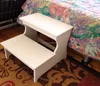 Custom logo and color solid bedroom bedside wooden chair step stool