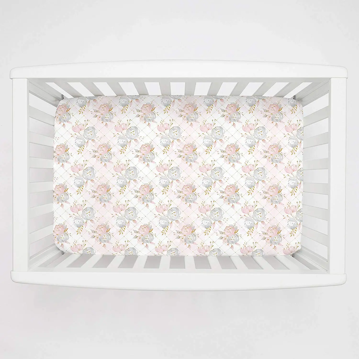 Organic 100% Cotton Crib Skirt Carousel Designs Mint Confetti Crib Skirt Single-Pleat 17-Inch Length Made in The USA 