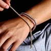 Men Women 18k Gold Bling Tennis Bracelet Row Iced Out Lab Diamond Link Cuff Hip Hop Bracelet