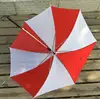 Cheapest polyester 8k foldable umbrella red and white promotional design folding umbrella