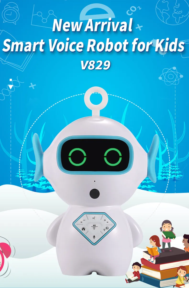 Cute design white educational robot for children