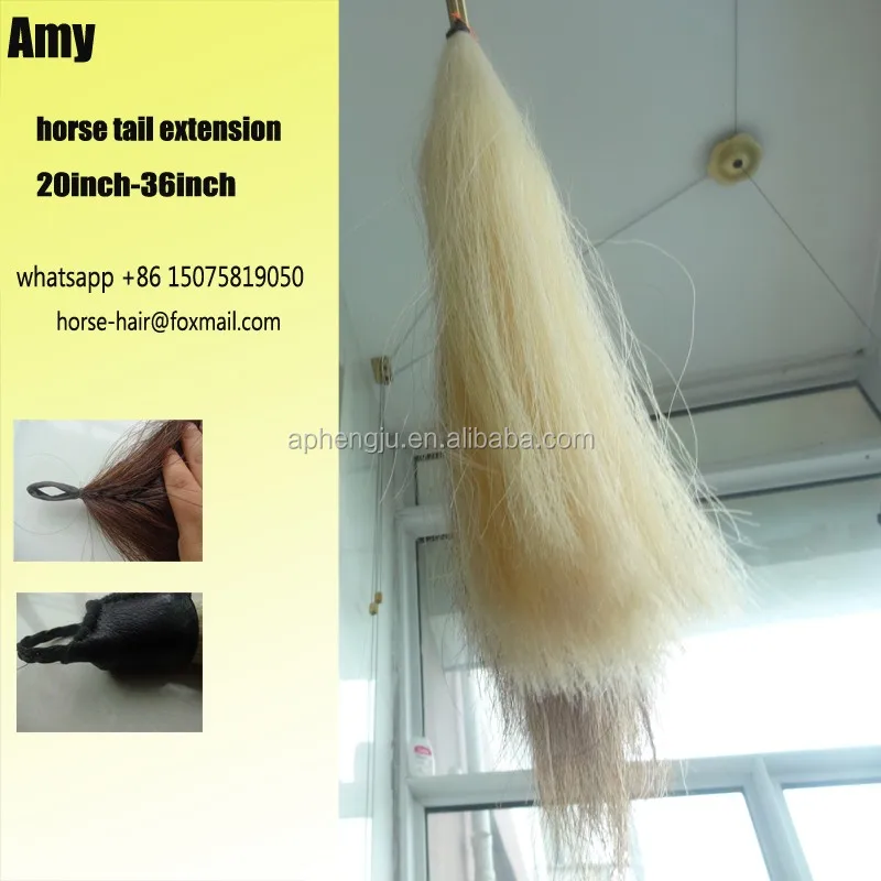 70cm Horse Hair Extensions Made by Real Horse Tail Hair - China