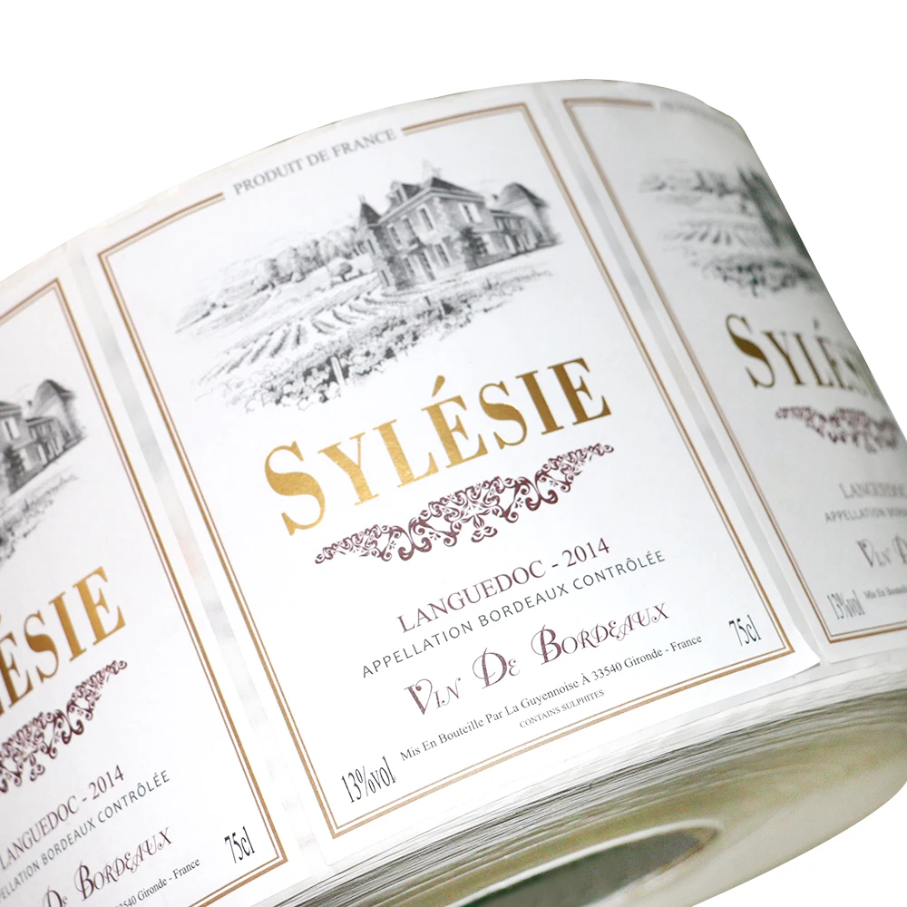 Canned Wine Label Custom Printed Label For Red Wine Embossed Wine