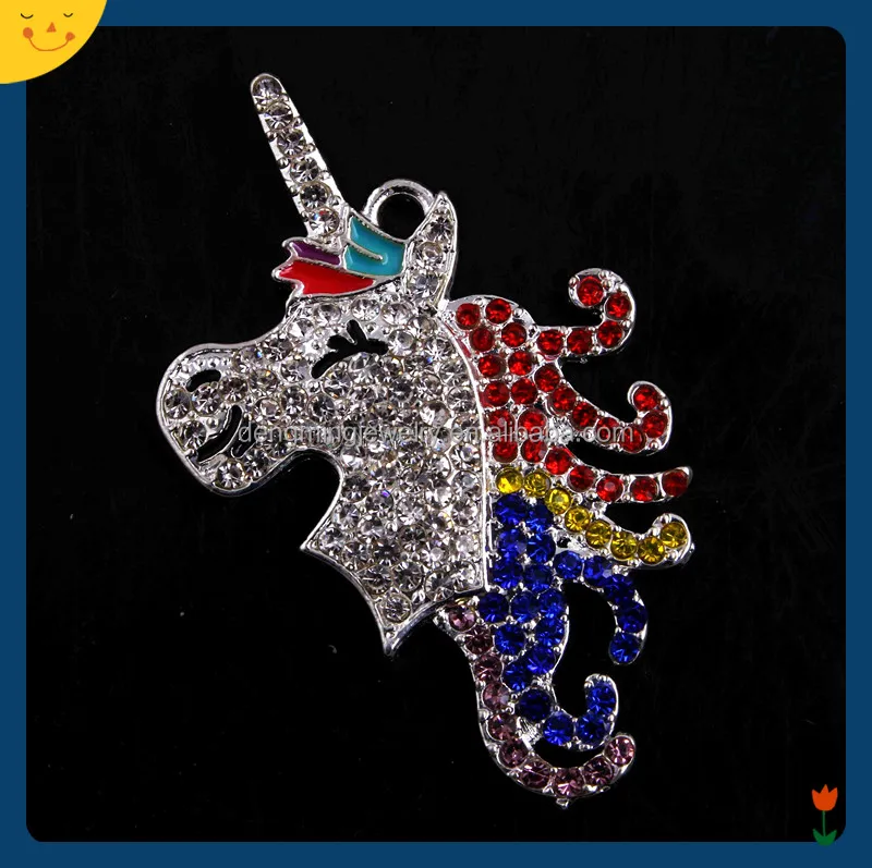 

RP-008 Crystal Rhinestone Chunky Pendant Charms for Kids Necklace Bubblegum Jewelry 40x48mm