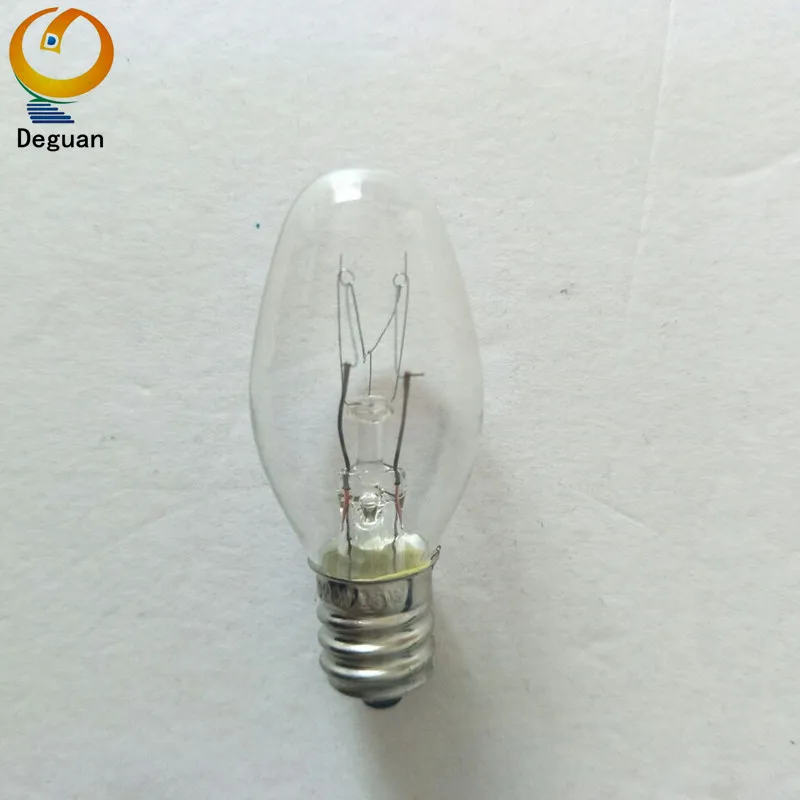 China direct deal C7 night light incandescent bulb 120v 15w miniature bulb e12 home decorative lighting