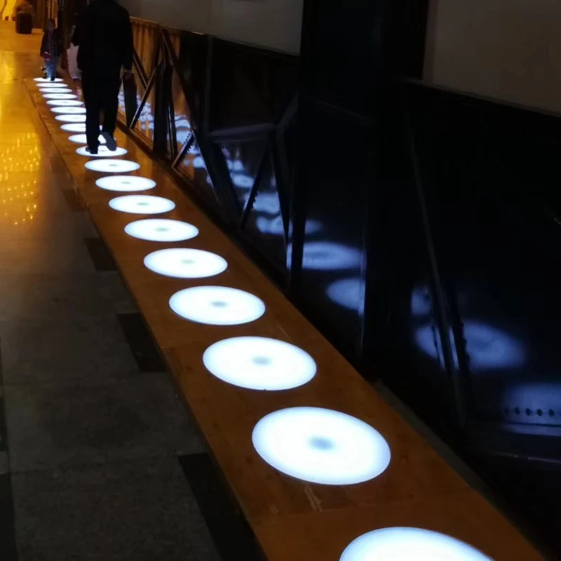 New design round shape outdoor led lighted floor dance tiles interactive floor led