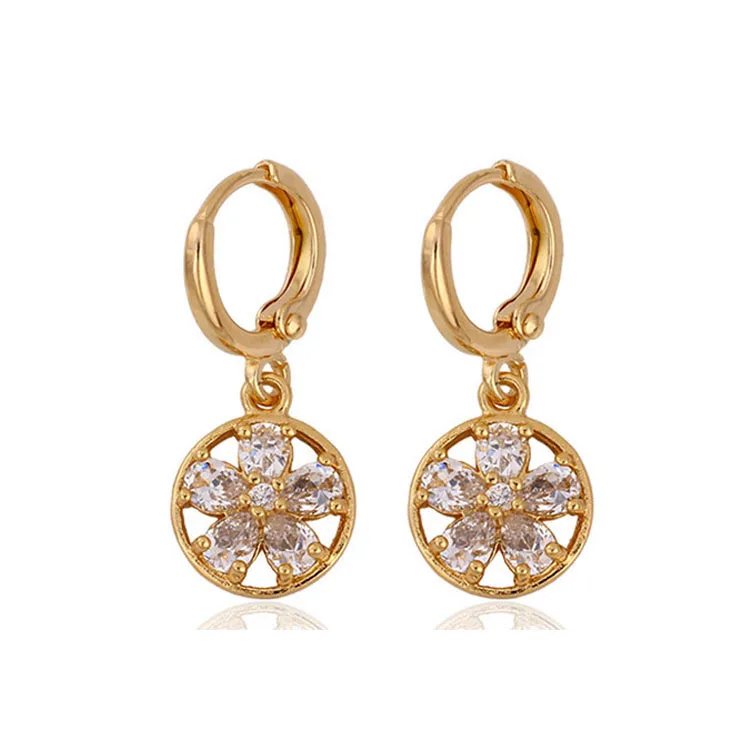 

23560 xuping wholesale simple designed gold plated earrings