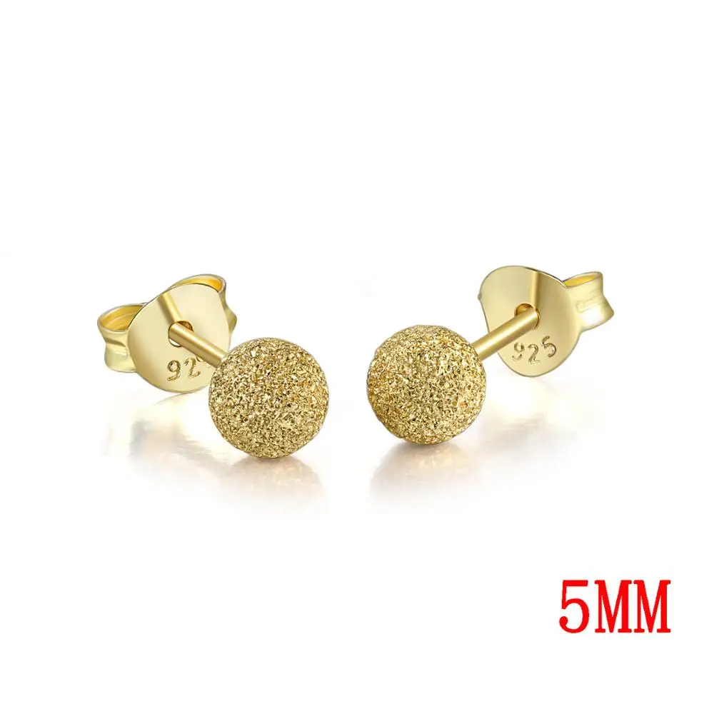 

Unisex 5mm Dull Polish Ball 100% 925 Sterling Silver Stud Earrings Party Birthday Fashion Jewelry Wholesale EY175