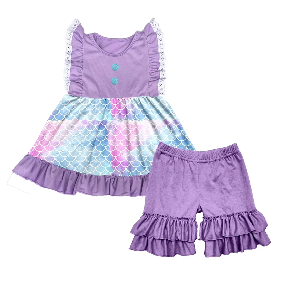 

2019 Qiaolei Spring New style baby lilac mermaid wholesale boutique girl kids clothing, Pink;green;yellow;white etc as your requirenment