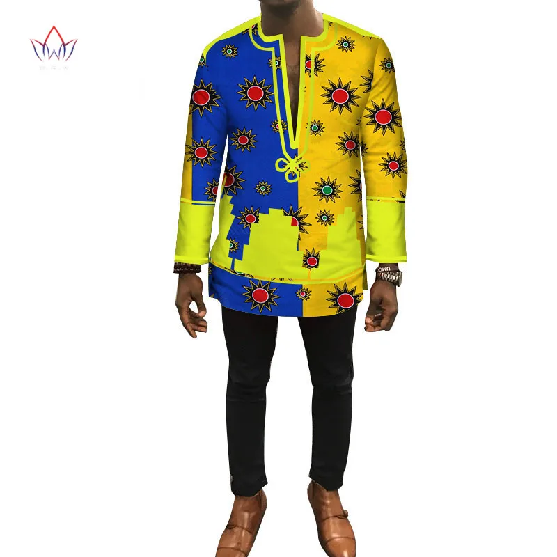 

Wholesale Custom African Men's Clothing Dashiki African Bazin Riche Mens Top Clothes Patchwork Men Clothes Shirts WYN448, Shown