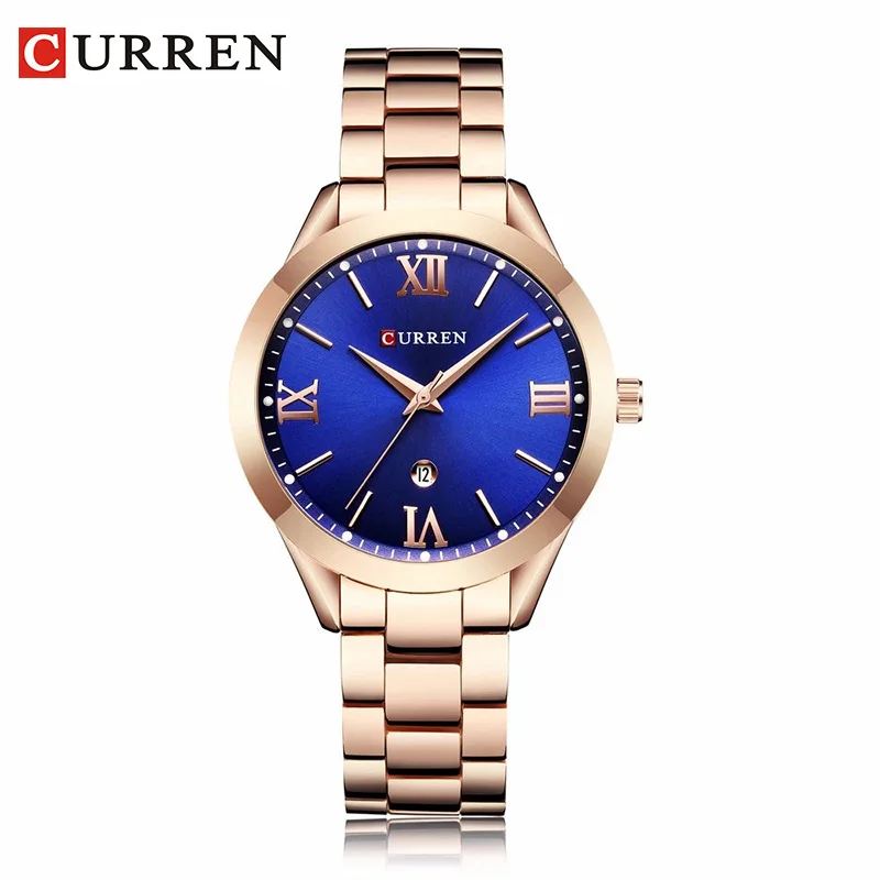 

curren Watch 9007 Luxury Brand Stainless Steel Quartz Curren Women