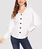 Stylish office wear blouse ladies korean models long sleeve white summer mature women shirts tops and blouses
