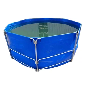 Image of PVC Frame collapsible and movable pvc coated fish pond for farming