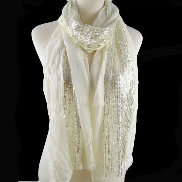silver sequin scarf