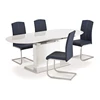 Modern Design Dining Room Set White High Gloss Painting Wooden Restaurant Ellipse Extendable Dining Table and chairs