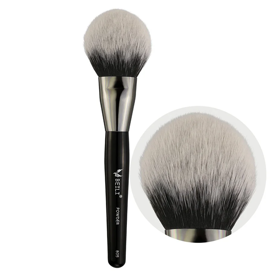 

BEILI Wholesale new arrival cosmetic tool black synthetic hair fluffy powder single makeup brush 805# high quality