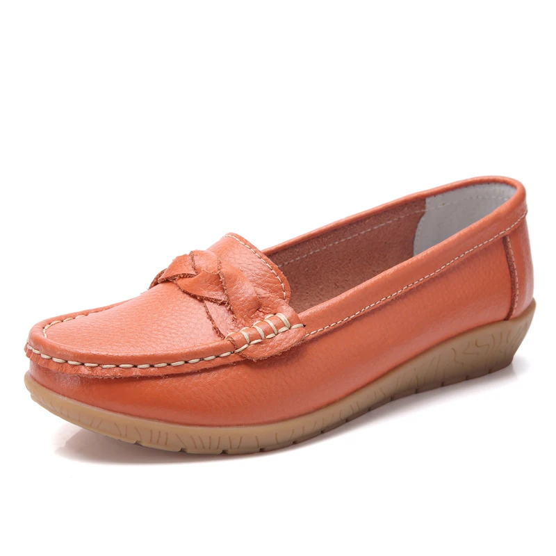 
Hand made leather slip-resistant loafer lady shoes summer flat women shoes comfortable slip-on female 