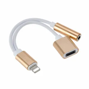 Multi-Function 3.5mm Earphone Adapter for IOS 10.3, 2 in 1 Mini Charging Usb Cable For Iphone 7